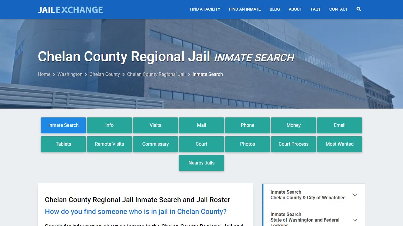 Chelan County Regional Jail Inmate Search - Jail Exchange
