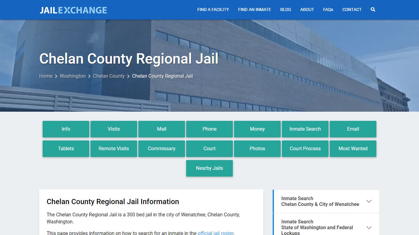 Chelan County Regional Jail, WA Inmate Search, Information